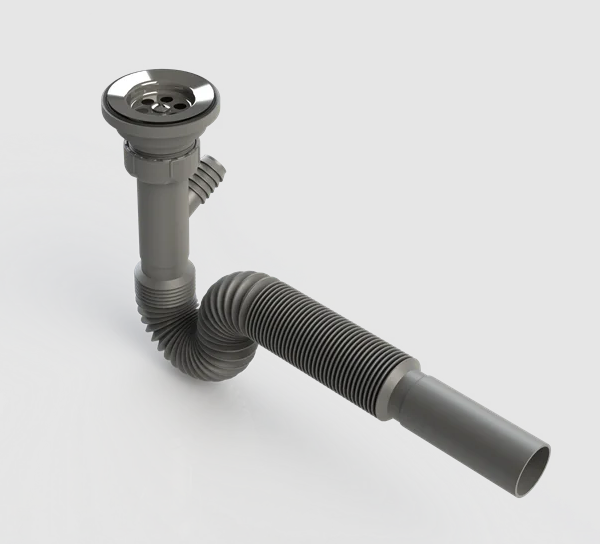 Donau Lüx Körüklü Lavabo Sifonu Çamaşır-Bulaşık Çıkışlı