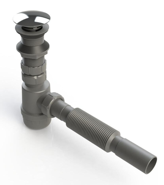 Donau Pop-Up Taslı Körüklü Lavabo Sifonu